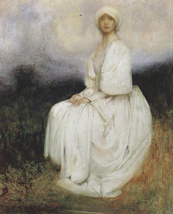 Arthur hacker,R.A. The Girl in White (mk37) Norge oil painting art